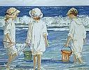 Shell Collecting - Newport Beach - by Sally Swatland 
